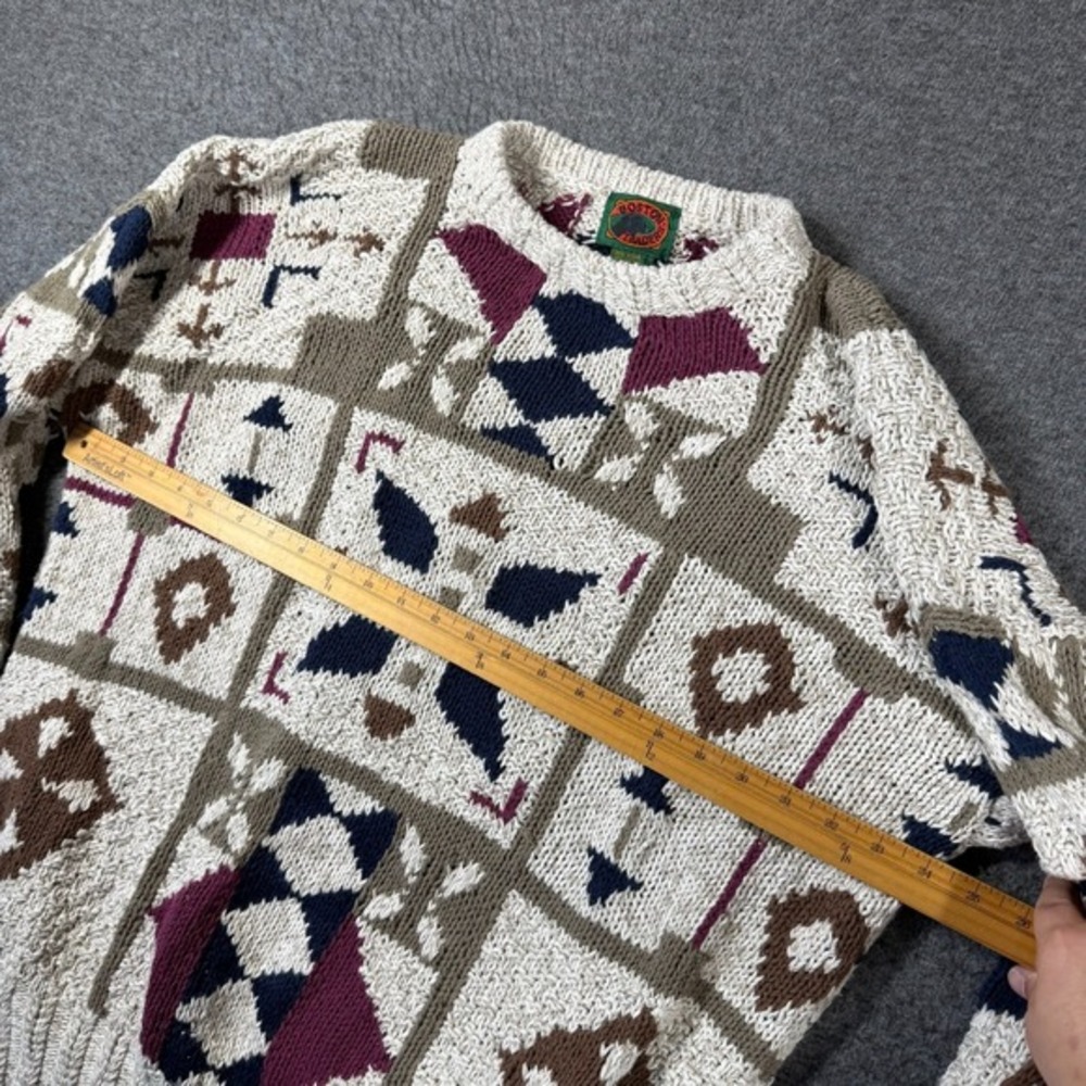 Vintage Boston Traders Sweater Men‎ XL Geometric Print Ramie Cotton - Picture 4 of 8